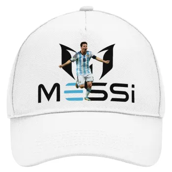 Λιονέλ Μέσι, Leo Messi, Καπέλο Ενηλίκων Baseball, Drill, Λευκό (100% ΒΑΜΒΑΚΕΡΟ, ΕΝΗΛΙΚΩΝ, UNISEX, ONE SIZE)