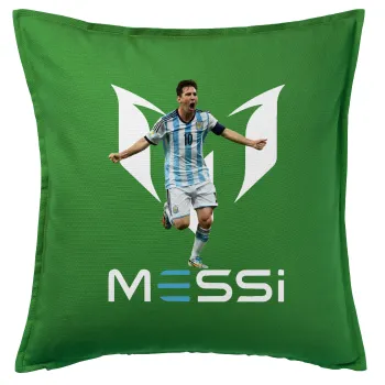 Lionel Messi, Sofa cushion Green 50x50cm includes filling