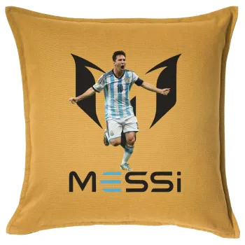 Lionel Messi, Sofa cushion YELLOW 50x50cm includes filling