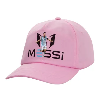 Λιονέλ Μέσι, Leo Messi, Καπέλο παιδικό casual μπειζμπολ, 100% Βαμβακερό Twill, ΡΟΖ (ΒΑΜΒΑΚΕΡΟ, ΠΑΙΔΙΚΟ, ONE SIZE)