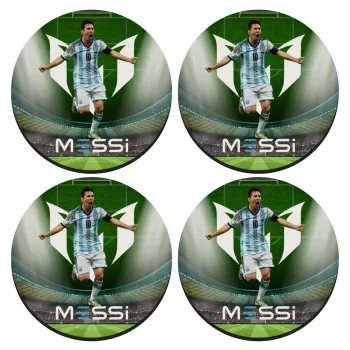Lionel Messi, SET of 4 round wooden coasters (9cm)