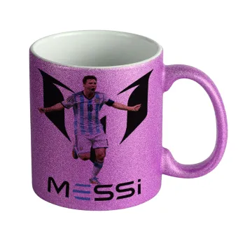 Lionel Messi, Κούπα Μωβ Glitter που γυαλίζει, κεραμική, 330ml