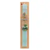Easter Set, wooden keychain & aromatic flat Easter candle (30cm) (TURQUOISE)
