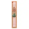 Easter Set, wooden keychain & scented flat Easter candle (30cm) (PINK)