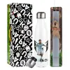 Easter candle, metallic white thermos bottle (500ml) & aromatic flat candle (30cm) (GRAY)