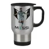 Stainless steel travel mug with lid, double wall 450ml