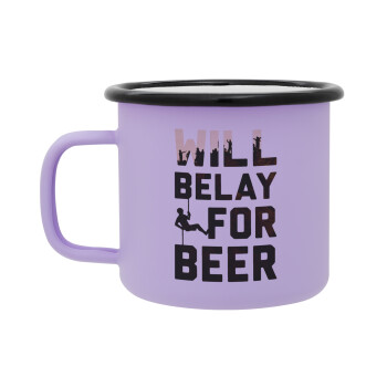 Will Belay For Beer, Κούπα Μεταλλική εμαγιέ ΜΑΤ Light Pastel Purple 360ml