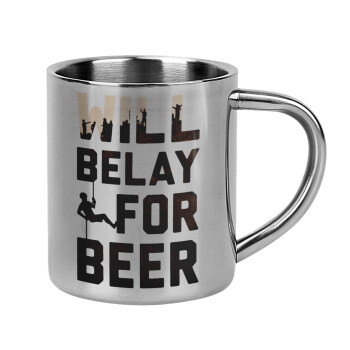 Will Belay For Beer, Mug Stainless steel double wall 300ml