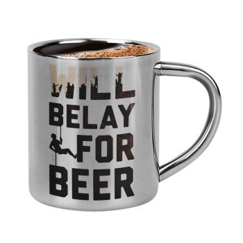 Will Belay For Beer, Κουπάκι μεταλλικό διπλού τοιχώματος για espresso (220ml)