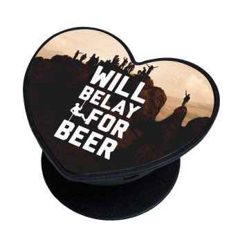 Will Belay For Beer, Phone Holders Stand  καρδιά Μαύρο Βάση Στήριξης Κινητού στο Χέρι