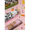 Easter Set, SS Metallic water bottle (620ml, stainless steel) & scented flat Easter candle (30cm) (PINK)