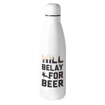 Will Belay For Beer, Μεταλλικό παγούρι θερμός (Stainless steel), 500ml