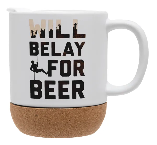 Will Belay For Beer — Ceramic coffee mug Cork (MAT), 330ml
