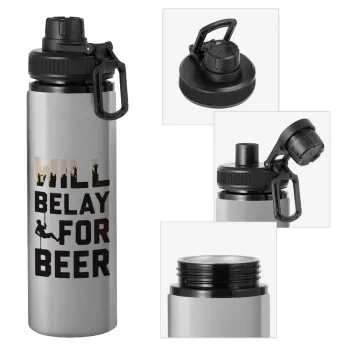 Will Belay For Beer, Μεταλλικό παγούρι νερού με καπάκι ασφαλείας, αλουμινίου 850ml