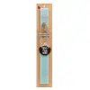Easter Set, wooden keychain & aromatic flat Easter candle (30cm) (TURQUOISE)
