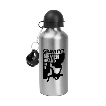Gravity? Never heard of that!, Metallic water jug, Silver, aluminum 500ml