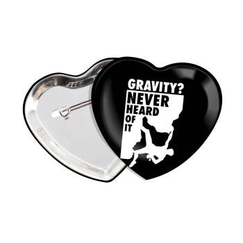 Gravity? Never heard of that!, Κονκάρδα παραμάνα καρδιά (57x52mm)