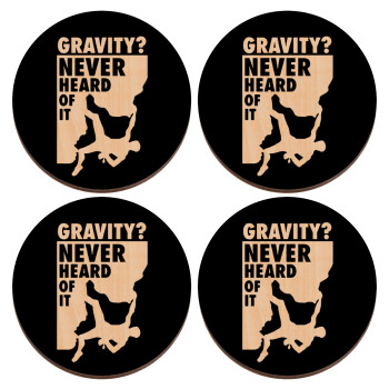 Gravity? Never heard of that!, ΣΕΤ x4 Σουβέρ ξύλινα στρογγυλά plywood (9cm)