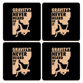 Gravity? Never heard of that!, ΣΕΤ x4 Σουβέρ ξύλινα τετράγωνα plywood (9cm)