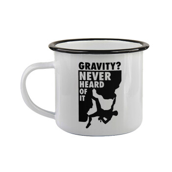 Gravity? Never heard of that!, Κούπα εμαγιέ με μαύρο χείλος 360ml