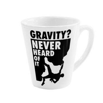 Gravity? Never heard of that!, Κούπα κωνική Latte Λευκή, κεραμική, 300ml