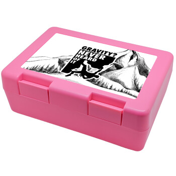 Gravity? Never heard of that!, Children's cookie container PINK 185x128x65mm (BPA free plastic)