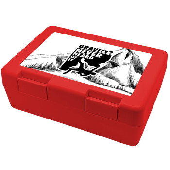 Gravity? Never heard of that!, Children's cookie container RED 185x128x65mm (BPA free plastic)