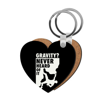 Gravity? Never heard of that!, Μπρελόκ Ξύλινο καρδιά MDF