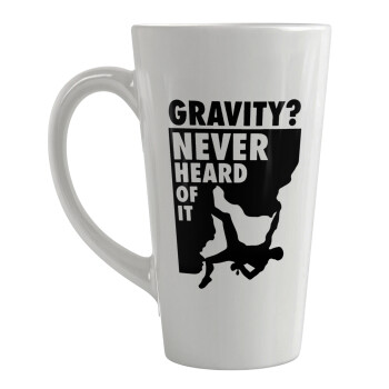 Gravity? Never heard of that!, Κούπα κωνική Latte Μεγάλη, κεραμική, 450ml