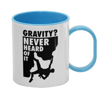 Gravity? Never heard of that!, Κούπα (πλαστική) (BPA-FREE) Polymer Μπλε για παιδιά, 330ml