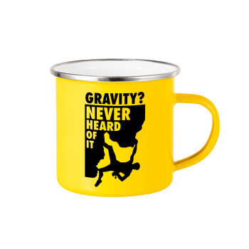 Gravity? Never heard of that!, Κούπα Μεταλλική εμαγιέ Κίτρινη 360ml