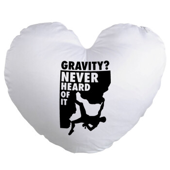 Gravity? Never heard of that!, Μαξιλάρι καναπέ καρδιά 40x40cm περιέχεται το  γέμισμα