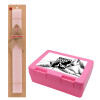 Easter Set, children's snack container PINK & scented flat Easter candle (30cm) (PINK)