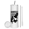 Tumbler stainless steel 600ml, with metal straw & cleaning brush