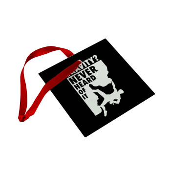 Gravity? Never heard of that!, Στολίδι Χριστουγεννιάτικο στολίδι γυάλινο τετράγωνο 9x9cm