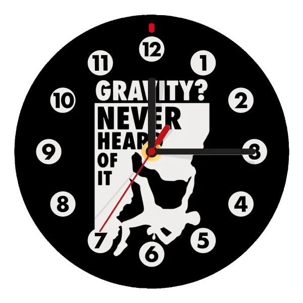 Gravity? Never heard of that! — Ρολόι τοίχου ξύλινο (20cm)