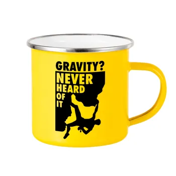 Gravity? Never heard of that!, Yellow Enamel Metallic Cup 360ml