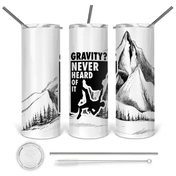 Gravity? Never heard of that!, Tumbler stainless steel 600ml, with metal straw & cleaning brush
