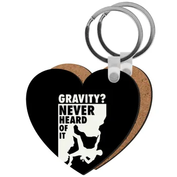 Gravity? Never heard of that!, Μπρελόκ Ξύλινο καρδιά MDF
