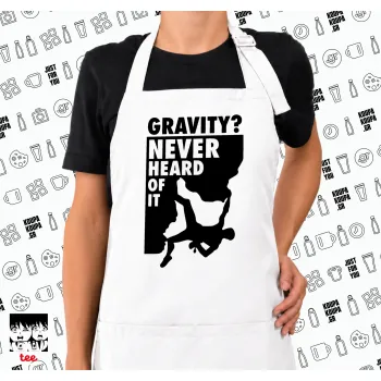 Gravity? Never heard of that!, Ποδιά μακριά Σεφ ολόσωμη με τσέπες white (ΕΝΗΛΙΚΩΝ)