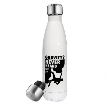 Gravity? Never heard of that!, Metal mug thermos White (Stainless steel), double wall, 500ml