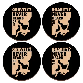 Gravity? Never heard of that!, ΣΕΤ x4 Σουβέρ ξύλινα στρογγυλά plywood (9cm)