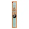 Easter Set, wooden keychain & aromatic flat Easter candle (30cm) (TURQUOISE)