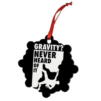 Gravity? Never heard of that!, Στολίδι Χριστουγεννιάτικο στολίδι snowflake ξύλινο 7.5cm