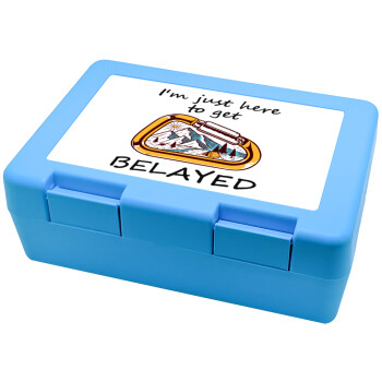 I'm just here to get Belayed, Children's cookie container LIGHT BLUE 185x128x65mm (BPA free plastic)