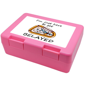 I'm just here to get Belayed, Children's cookie container PINK 185x128x65mm (BPA free plastic)
