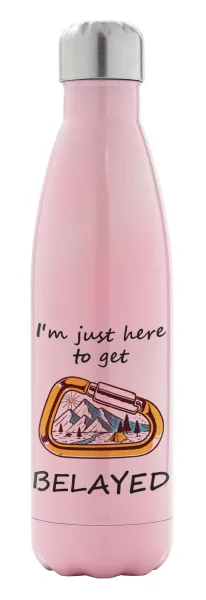 I'm just here to get Belayed — Μεταλλικό παγούρι θερμός Ροζ Ιριδίζον (Stainless steel), διπλού τοιχώματος, 500ml