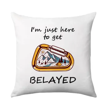 I'm just here to get Belayed, Sofa cushion 40x40cm includes filling