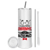 Tumbler stainless steel 600ml, with metal straw & cleaning brush