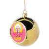 Golden Christmas tree ball ornament 8cm